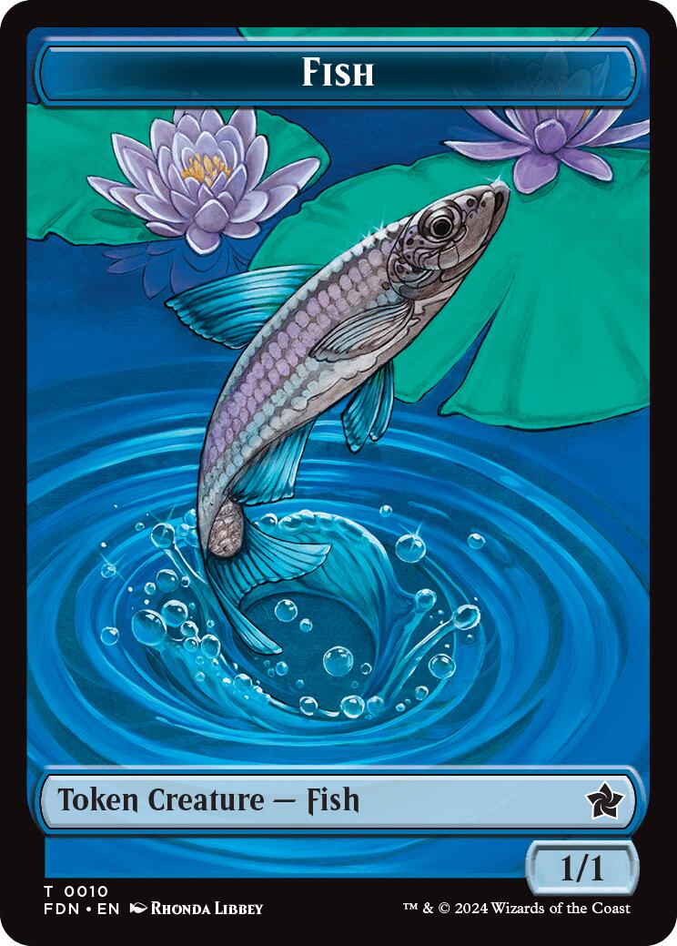 Faerie // Fish Doubled-Sided Token [Foundations Tokens] | Jomio and Rueliete's Cards and Comics