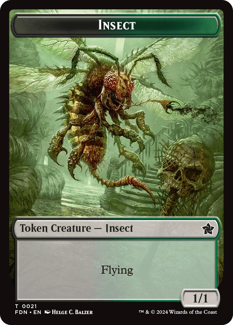 Zombie // Insect Doubled-Sided Token [Foundations Tokens] | Jomio and Rueliete's Cards and Comics