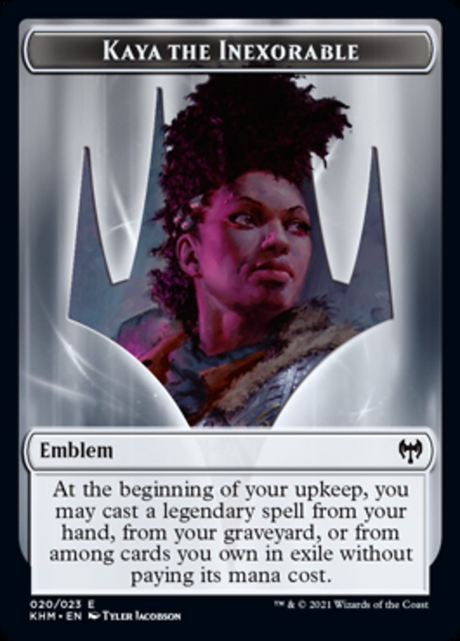 Kaya the Inexorable Emblem [Kaldheim Tokens] | Jomio and Rueliete's Cards and Comics