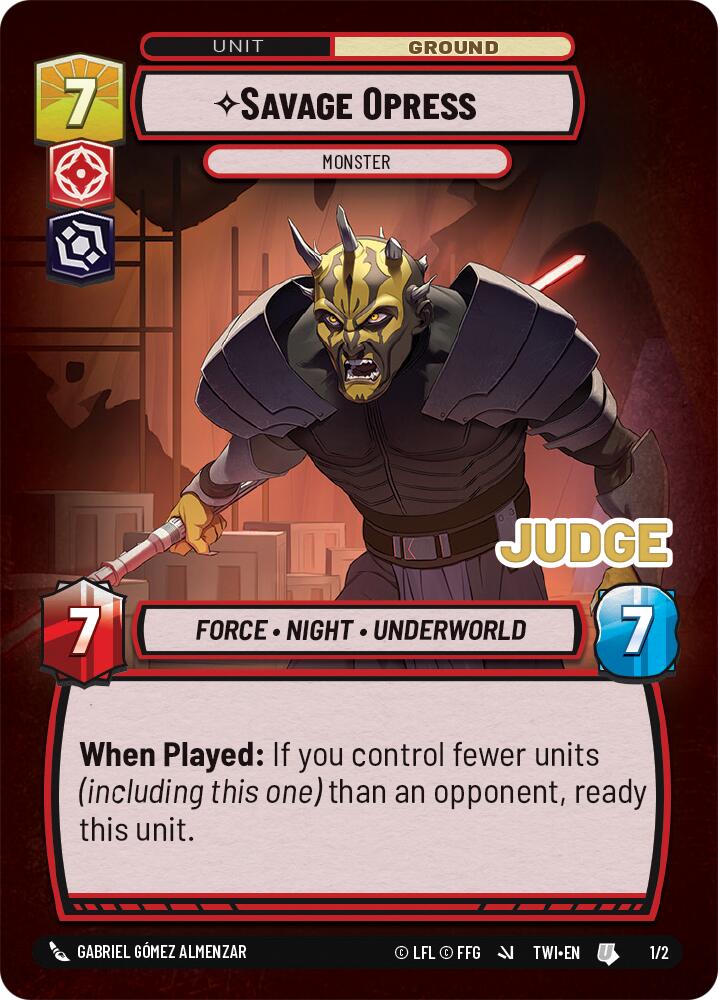 Savage Opress - Monster (1/2) (1/2) [Judge Promos] | Jomio and Rueliete's Cards and Comics