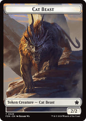 Cat Beast // Dragon (0017) Double-Sided Token [Foundations Tokens] | Jomio and Rueliete's Cards and Comics