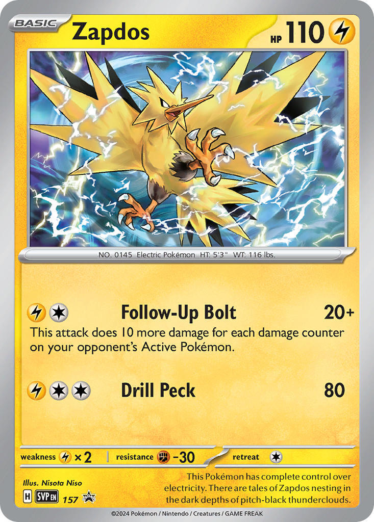 Zapdos (157) [Scarlet & Violet: Black Star Promos] | Jomio and Rueliete's Cards and Comics