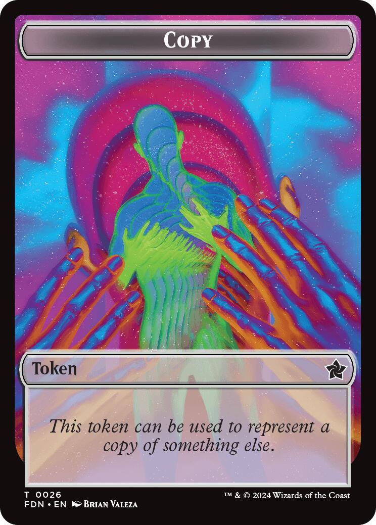 Copy // Human Double-Sided Token [Foundations Tokens] | Jomio and Rueliete's Cards and Comics