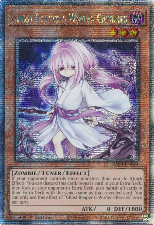 Ghost Reaper & Winter Cherries (Alternate Art) (Quarter Century Secret Rare) [RA03-EN014] Quarter Century Secret Rare | Jomio and Rueliete's Cards and Comics