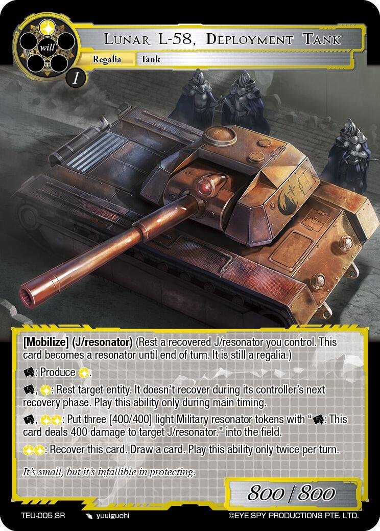 Lunar L-58, Deployment Tank (TEU-005 SR) [Timeless Eclipse of the Underworld] | Jomio and Rueliete's Cards and Comics