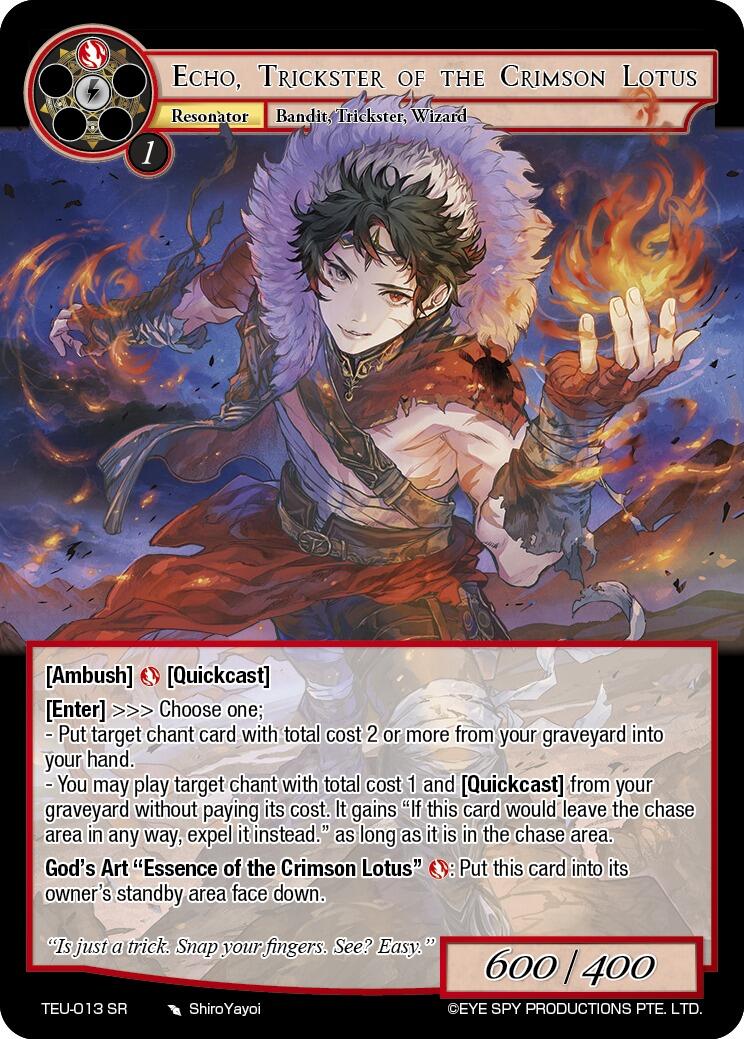 Echo, Trickster of the Crimson Lotus (TEU-013 SR) [Timeless Eclipse of the Underworld] | Jomio and Rueliete's Cards and Comics