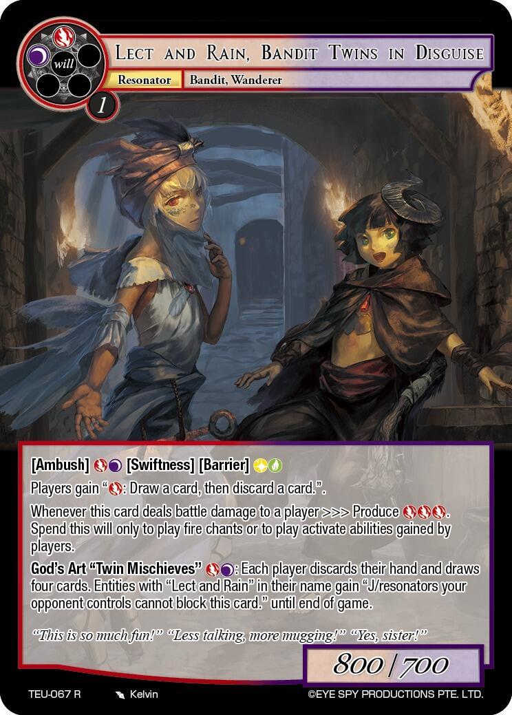 Lect And Rain, Bandit Twins In Disguise (TEU-067 R) [Timeless Eclipse of the Underworld] | Jomio and Rueliete's Cards and Comics