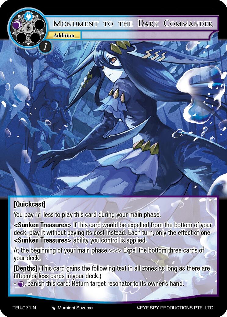 Monument to the Dark Commander (TEU-071 N) [Timeless Eclipse of the Underworld] | Jomio and Rueliete's Cards and Comics