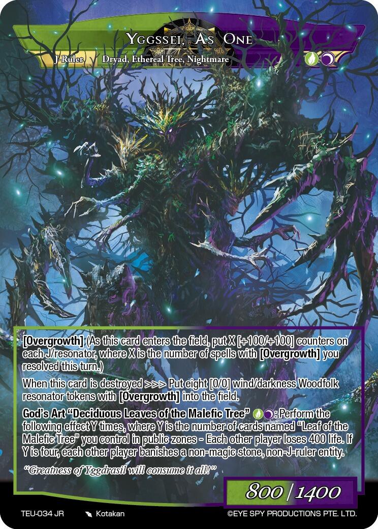 The Triplets of the Verdant Tree, Yggssei // Yggssei, As One (TEU-034 JR) [Timeless Eclipse of the Underworld] | Jomio and Rueliete's Cards and Comics