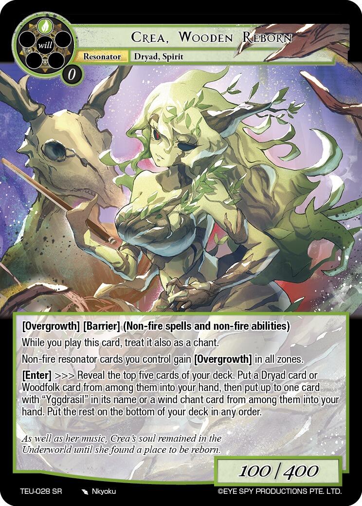 Crea, Wooden Reborn (TEU-028 SR) [Timeless Eclipse of the Underworld] | Jomio and Rueliete's Cards and Comics