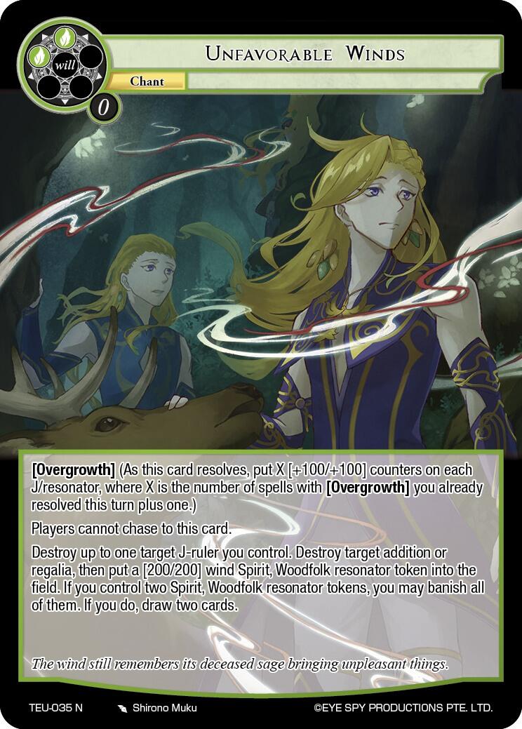 Unfavorable Winds (TEU-035 N) [Timeless Eclipse of the Underworld] | Jomio and Rueliete's Cards and Comics