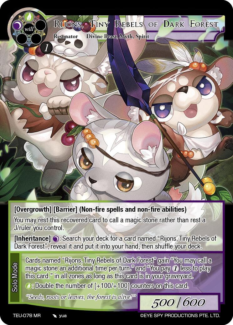 Rijons, Tiny Rebels of Dark Forest (TEU-078 MR) [Timeless Eclipse of the Underworld] | Jomio and Rueliete's Cards and Comics