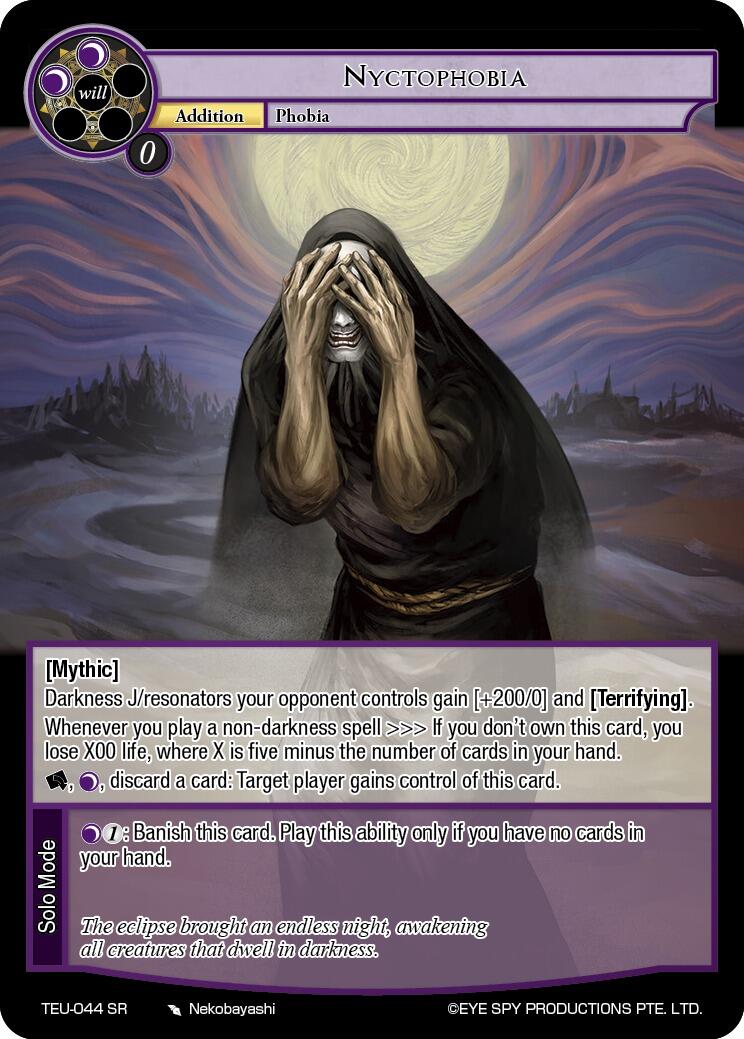 Nyctophobia (TEU-044 SR) [Timeless Eclipse of the Underworld] | Jomio and Rueliete's Cards and Comics