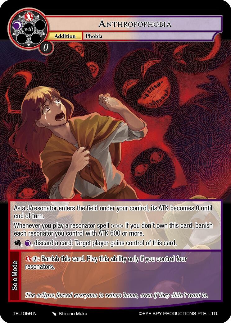 Anthropophobia (TEU-056 N) [Timeless Eclipse of the Underworld] | Jomio and Rueliete's Cards and Comics