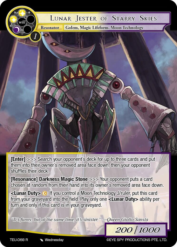 Lunar Jester of Starry Skies (TEU-068 R) [Timeless Eclipse of the Underworld] | Jomio and Rueliete's Cards and Comics