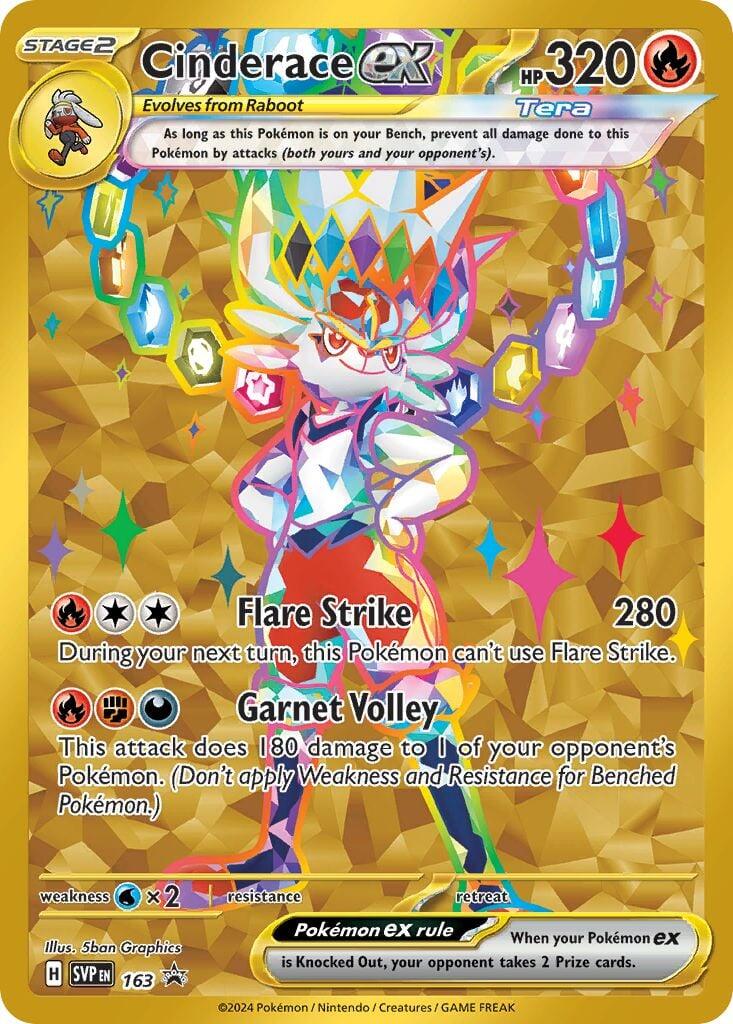 Cinderace ex (163) [Scarlet & Violet: Black Star Promos] | Jomio and Rueliete's Cards and Comics