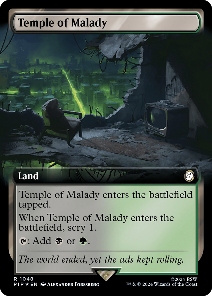 Temple of Malady (Extended Art) (Surge Foil) [Fallout] | Jomio and Rueliete's Cards and Comics