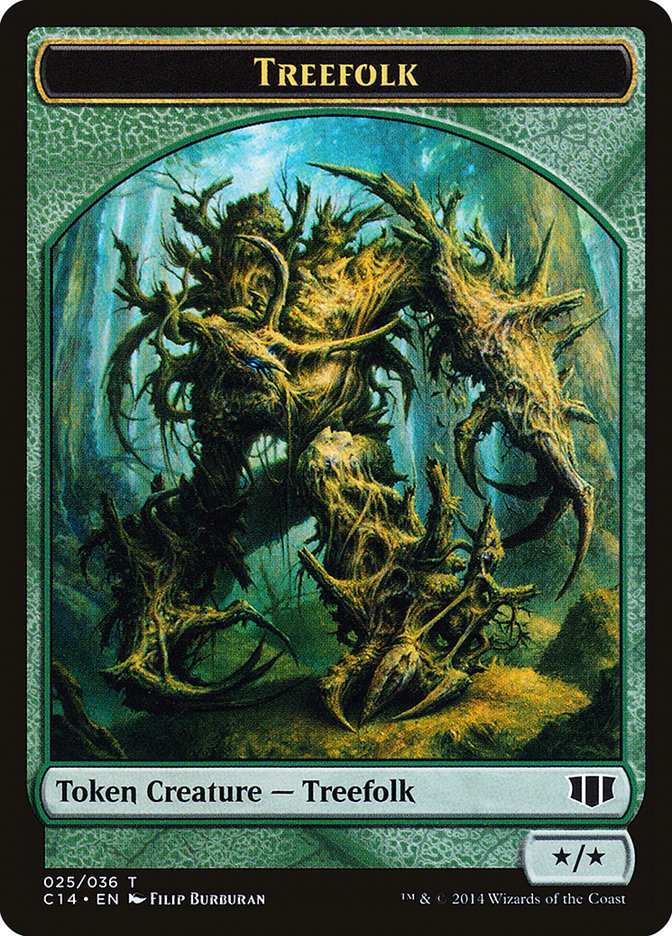 Treefolk // Wolf Double-Sided Token [Commander 2014 Tokens] | Jomio and Rueliete's Cards and Comics