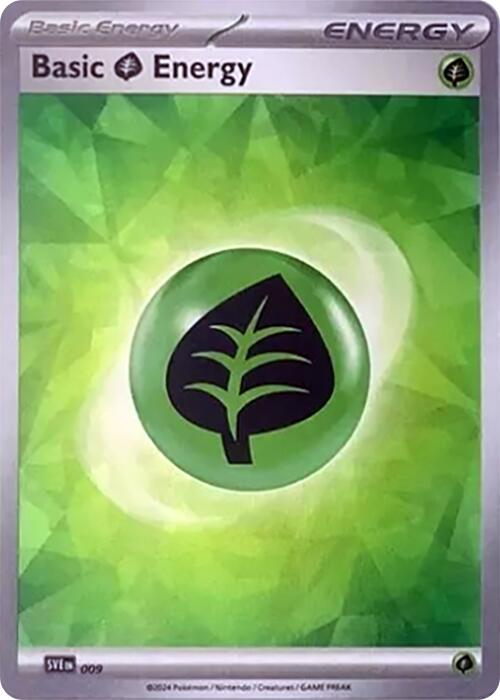 Basic Grass Energy (009) (Cracked Ice Holo) [Scarlet & Violet: Stellar Crown] | Jomio and Rueliete's Cards and Comics