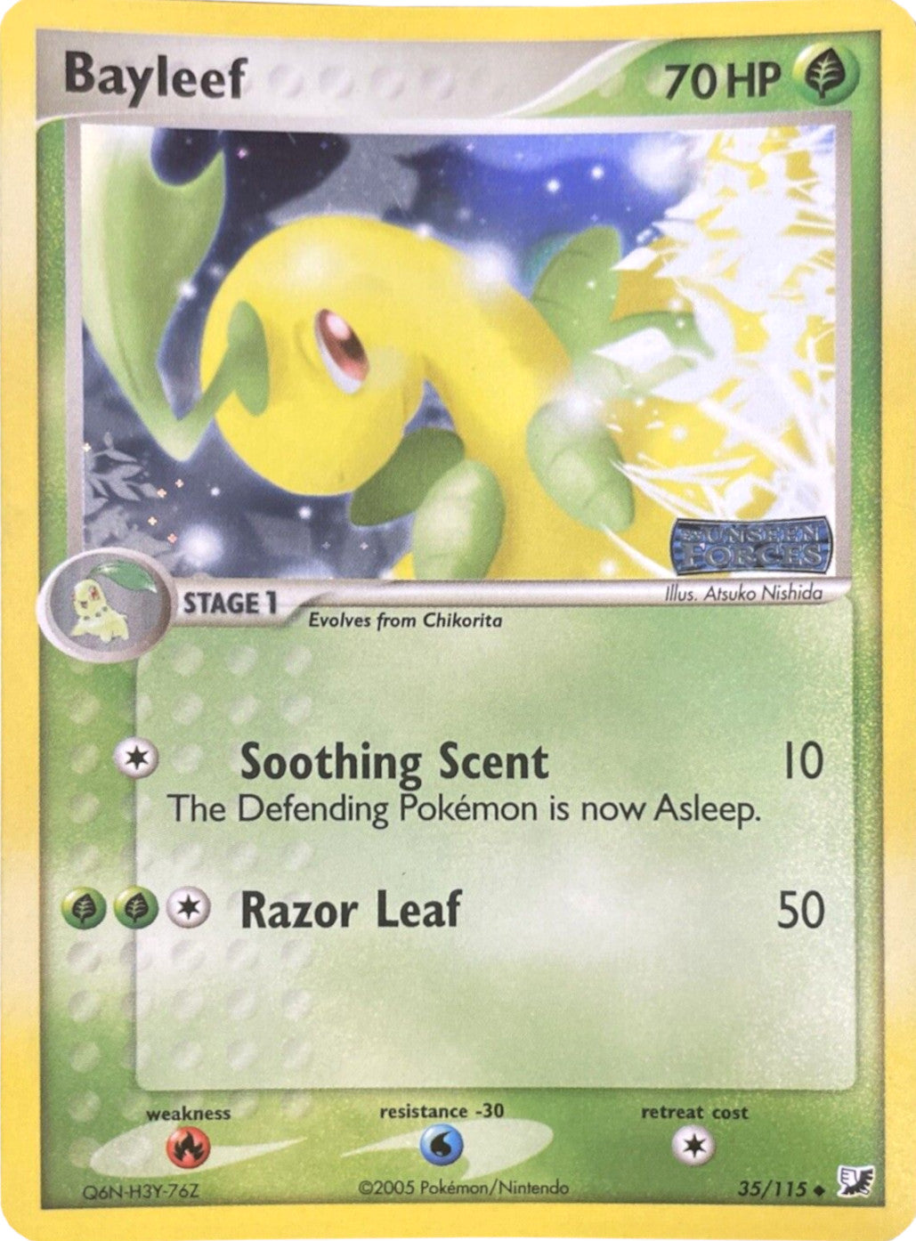 Bayleef (35/115) (Stamped) [EX: Unseen Forces] | Jomio and Rueliete's Cards and Comics