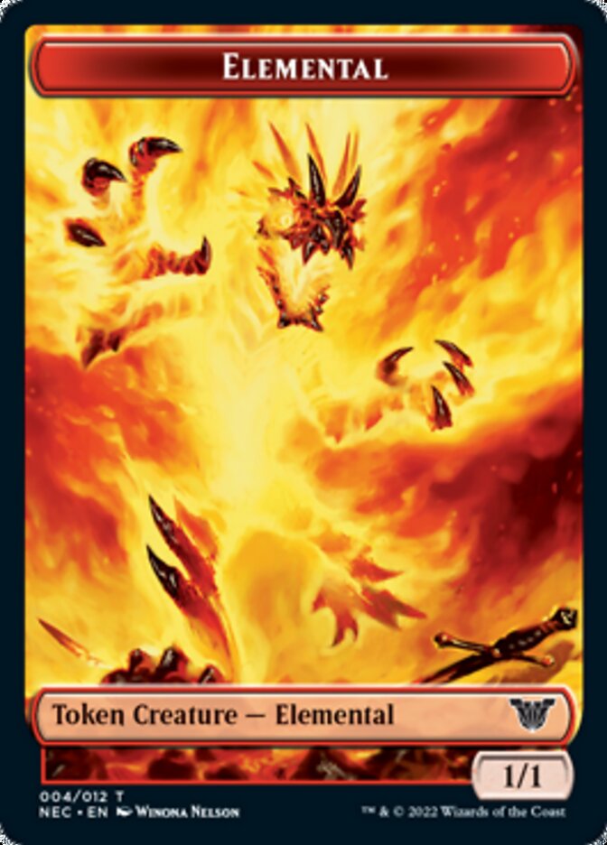 Elemental // Spirit (009) Double-Sided Token [Kamigawa: Neon Dynasty Commander Tokens] | Jomio and Rueliete's Cards and Comics