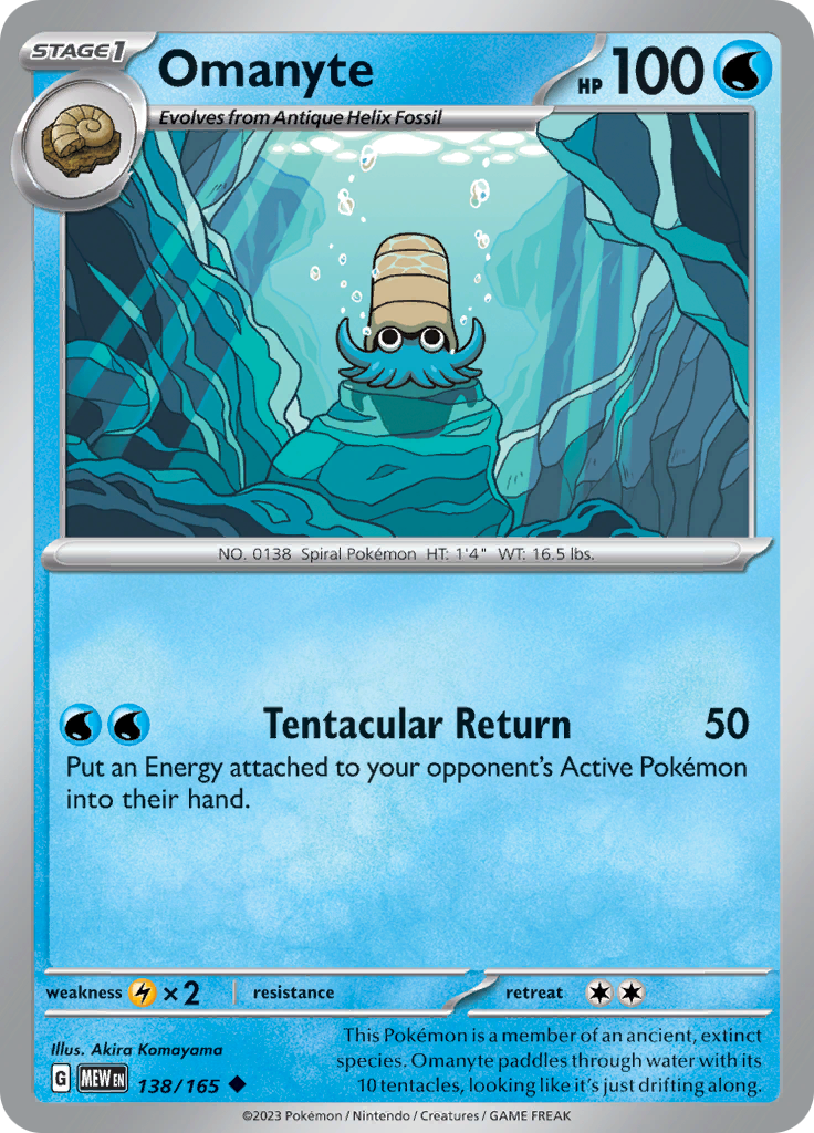 Omanyte (138/165) [Scarlet & Violet 151] | Jomio and Rueliete's Cards and Comics