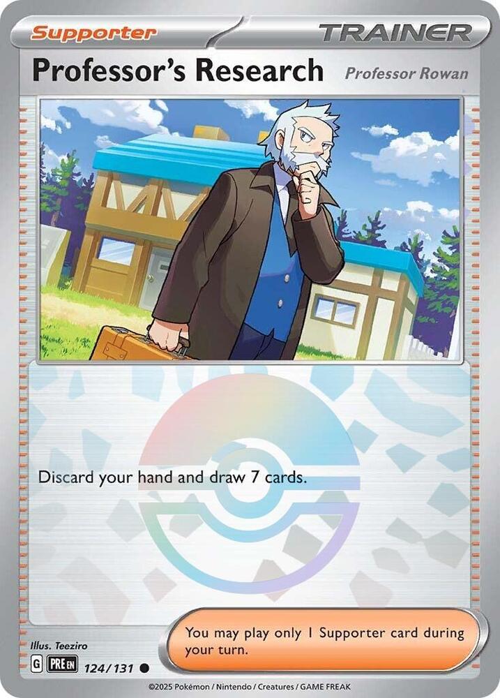 Professor's Research (124/131) [Professor Rowan] (Poke Ball Pattern) [Scarlet & Violet: Prismatic Evolutions] | Jomio and Rueliete's Cards and Comics