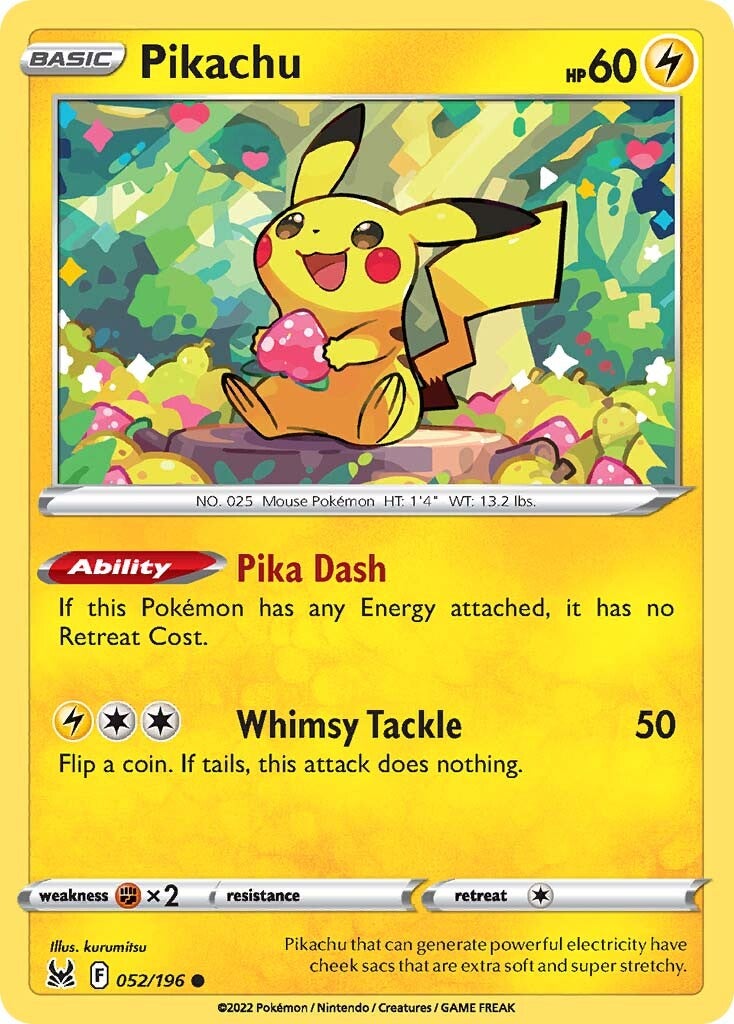 Pikachu (052/196) [Sword & Shield: Lost Origin] | Jomio and Rueliete's Cards and Comics