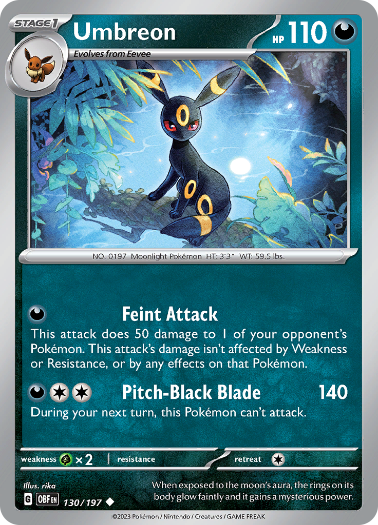 Umbreon (130/197) [Scarlet & Violet: Obsidian Flames] | Jomio and Rueliete's Cards and Comics