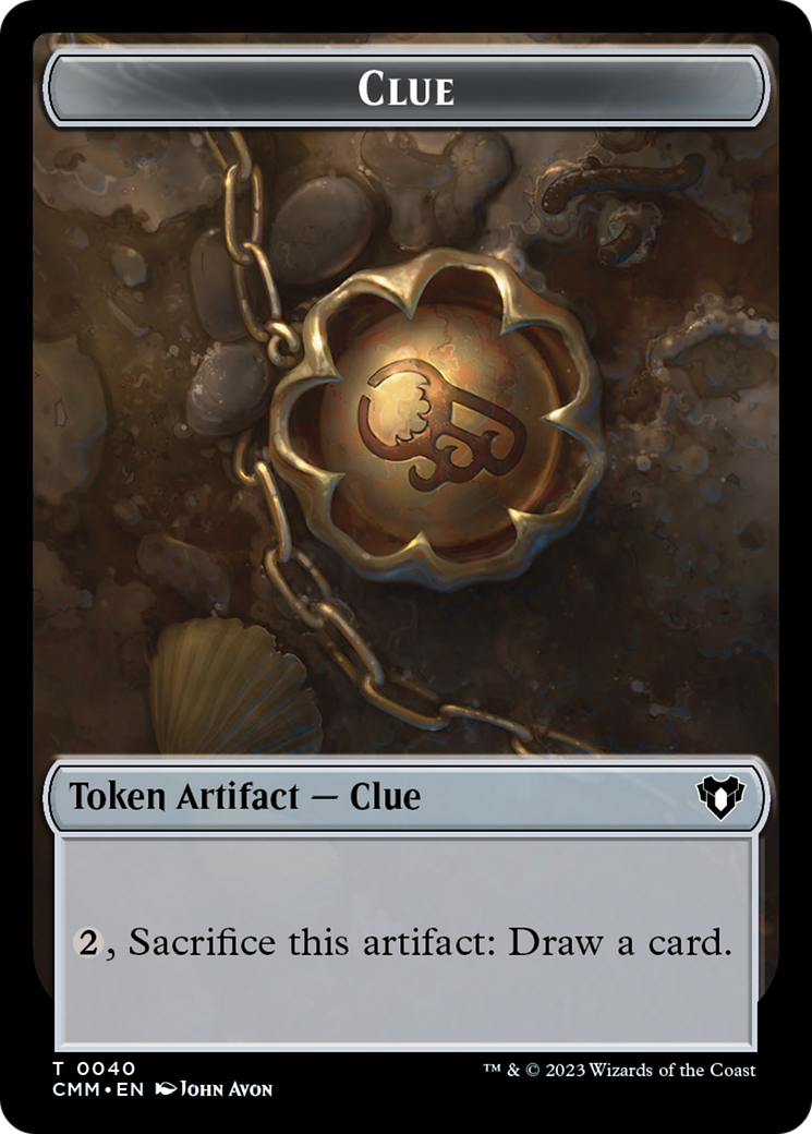 Clue // Ob Nixilis of the Black Oath Emblem Double-Sided Token [Commander Masters Tokens] | Jomio and Rueliete's Cards and Comics