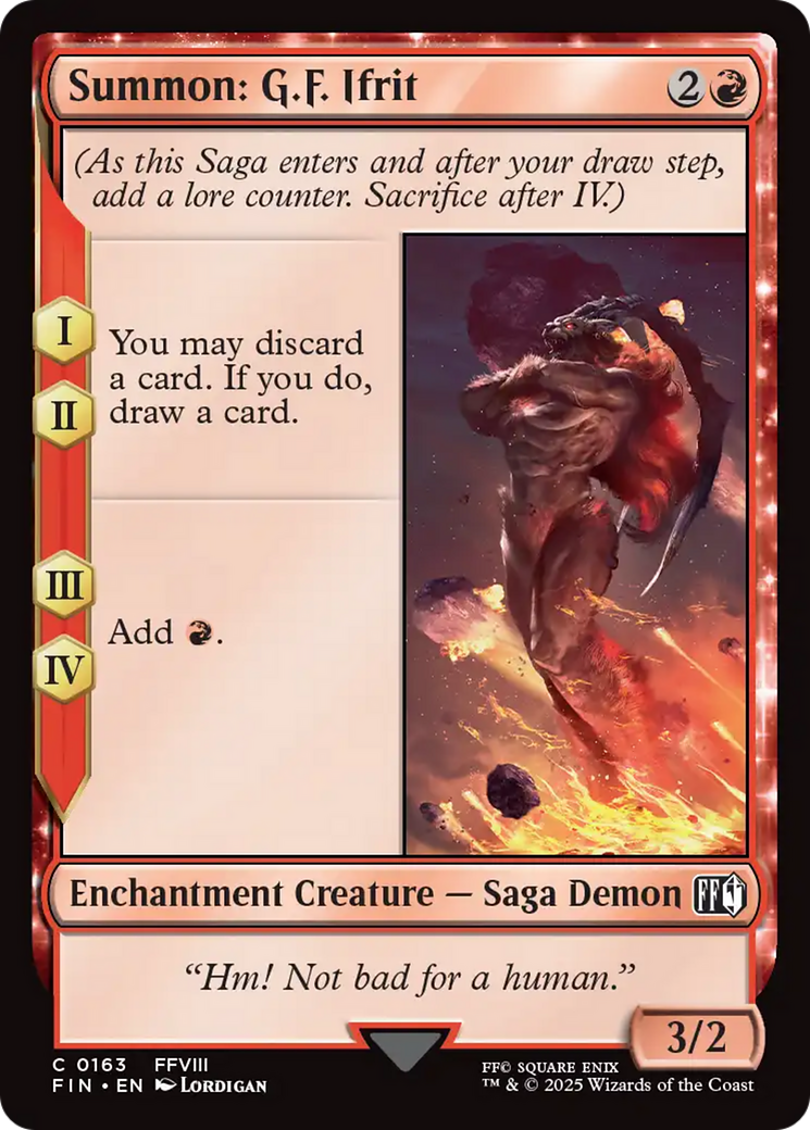 Summon: G.F. Ifrit [FINAL FANTASY] | Jomio and Rueliete's Cards and Comics