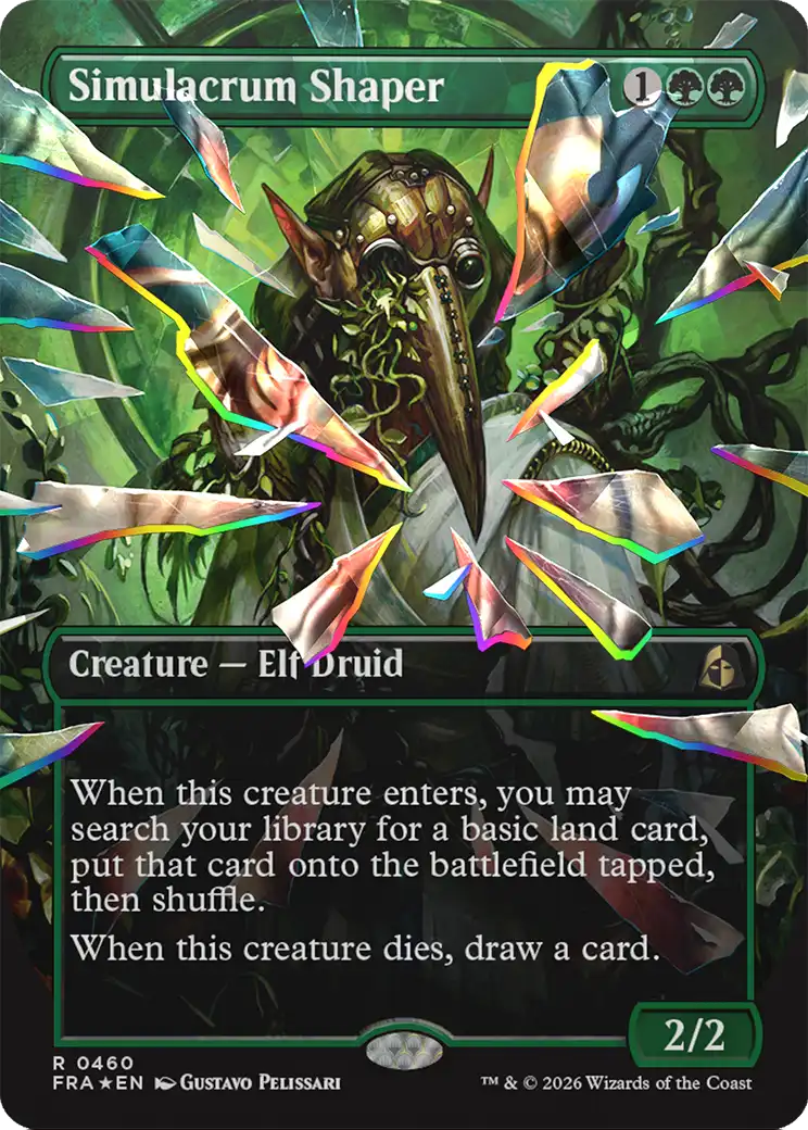 Simulacrum Shaper (Borderless) (Facet Foil) [Reality Fracture] | Jomio and Rueliete's Cards and Comics