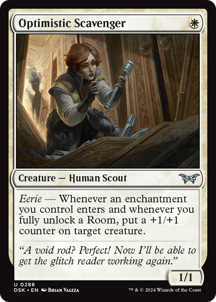 Optimistic Scavenger (0288) [Duskmourn: House of Horror] | Jomio and Rueliete's Cards and Comics
