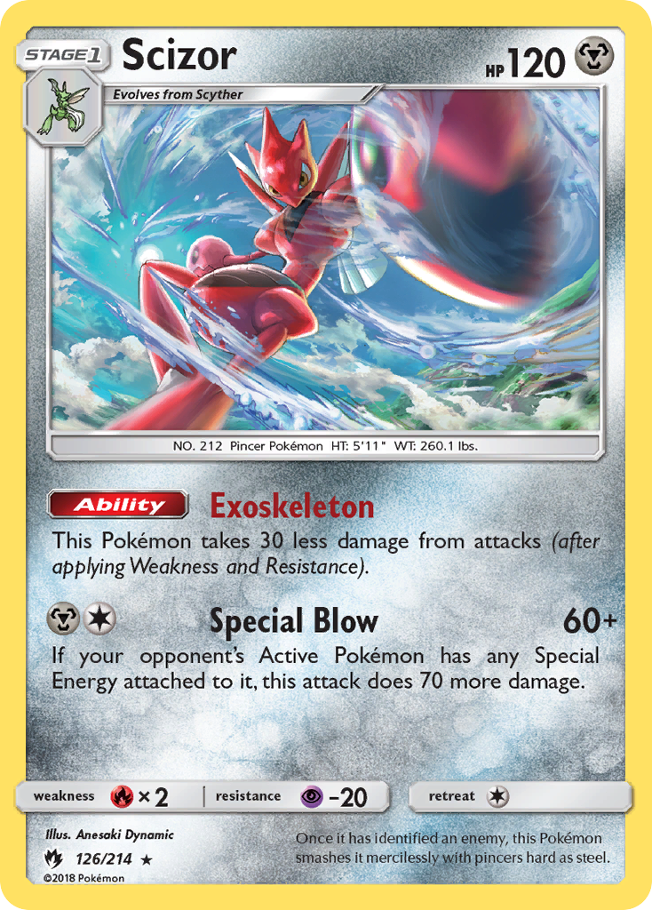 Scizor (126/214) [Sun & Moon: Lost Thunder] | Jomio and Rueliete's Cards and Comics