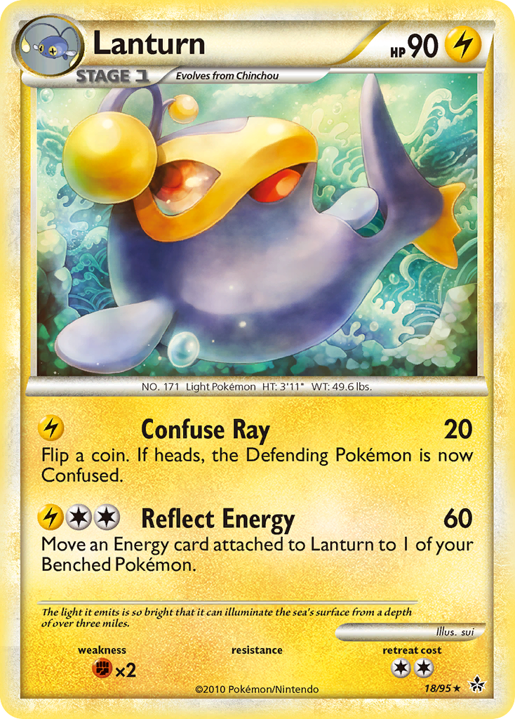 Lanturn (18/95) [HeartGold & SoulSilver: Unleashed] | Jomio and Rueliete's Cards and Comics