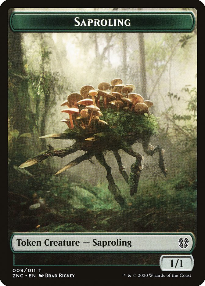 Beast // Saproling Double-Sided Token [Zendikar Rising Commander Tokens] | Jomio and Rueliete's Cards and Comics
