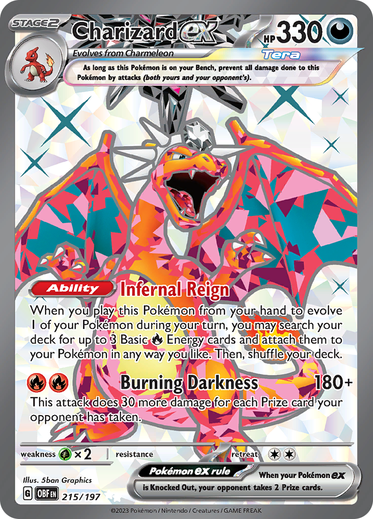 Charizard ex (215/197) [Scarlet & Violet: Obsidian Flames] | Jomio and Rueliete's Cards and Comics