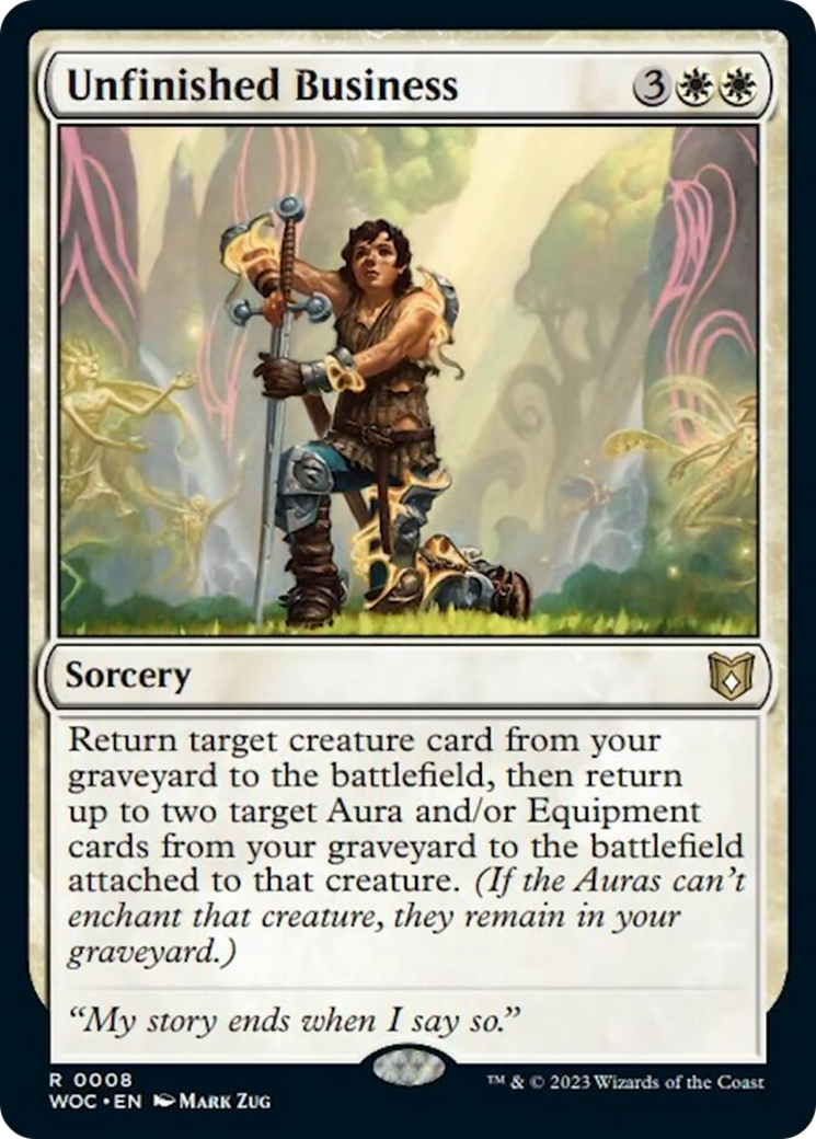 Unfinished Business [Wilds of Eldraine Commander] | Jomio and Rueliete's Cards and Comics