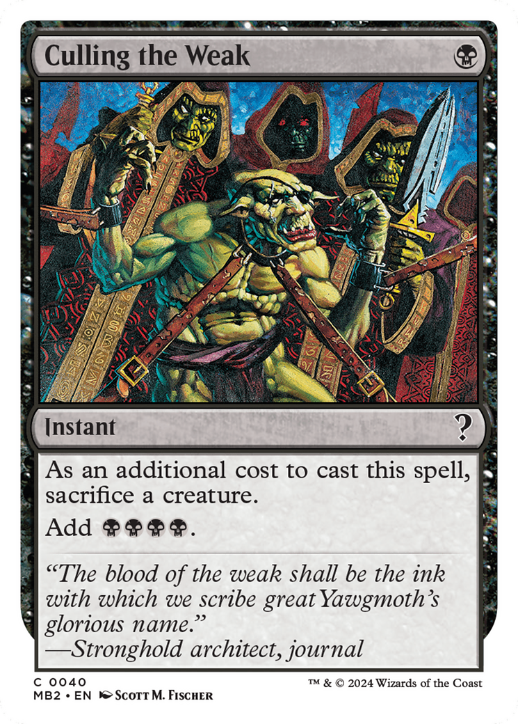Culling the Weak (White Border) [Mystery Booster 2] | Jomio and Rueliete's Cards and Comics