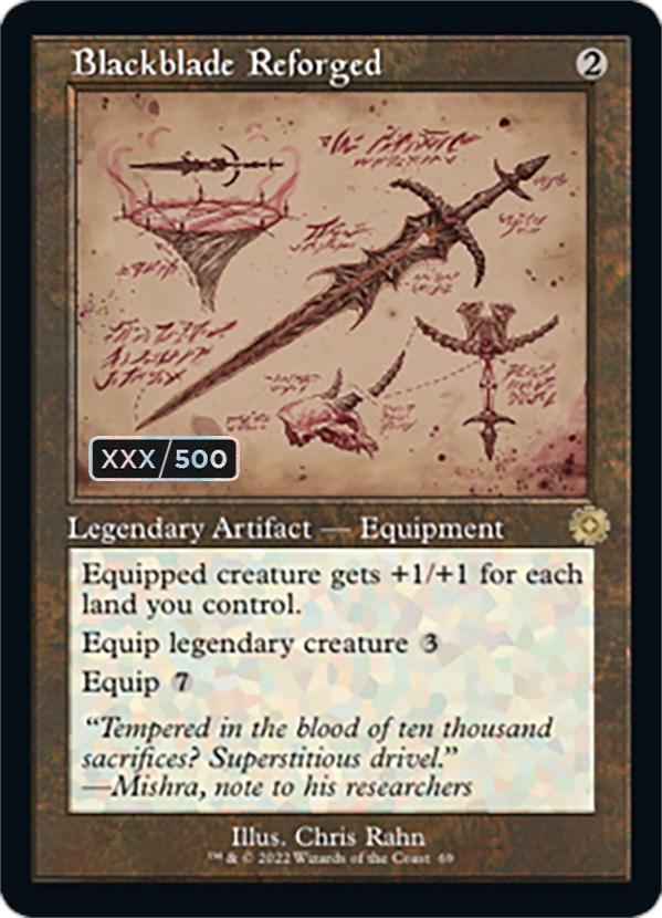 Blackblade Reforged (Retro Schematic) (Serialized) [The Brothers' War Retro Artifacts] | Jomio and Rueliete's Cards and Comics