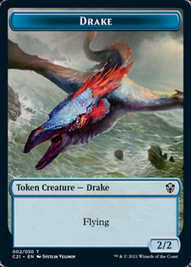 Drake // Elemental (002) Double-Sided Token [Commander 2021 Tokens] | Jomio and Rueliete's Cards and Comics