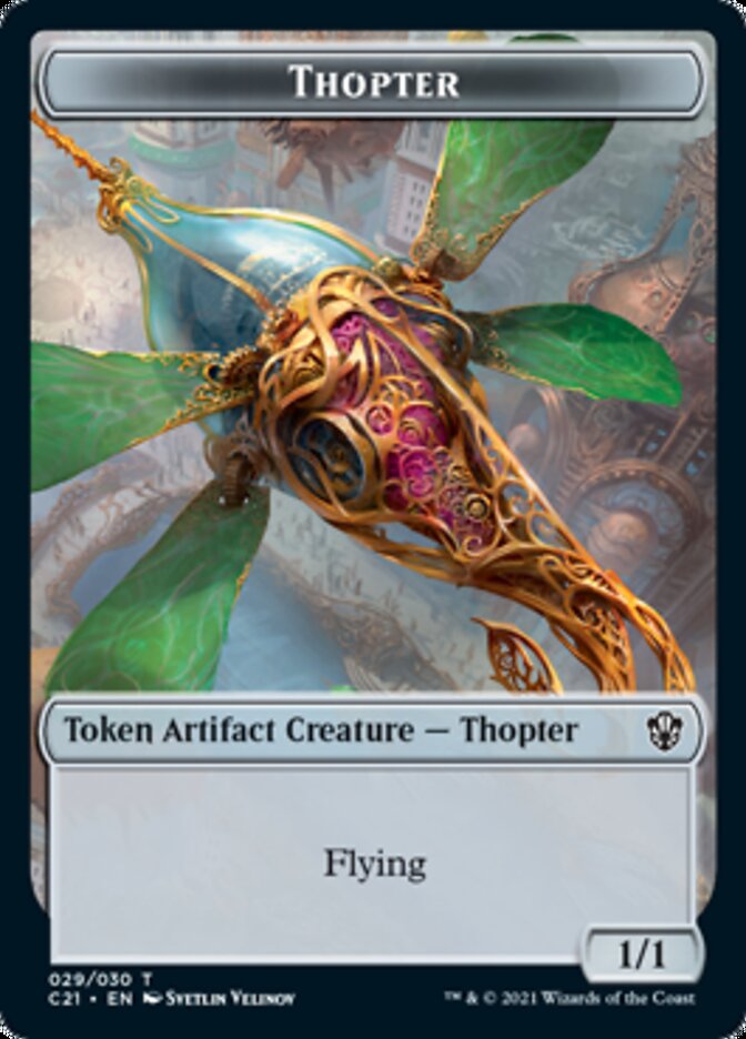 Golem (025) // Thopter Double-Sided Token [Commander 2021 Tokens] | Jomio and Rueliete's Cards and Comics
