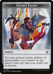 First Mate Ragavan // Teferi's Talent Emblem Double-Sided Token [March of the Machine Commander Tokens] | Jomio and Rueliete's Cards and Comics