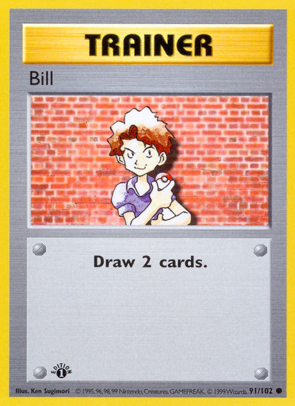 Bill (91/102) (Shadowless) [Base Set 1st Edition] | Jomio and Rueliete's Cards and Comics