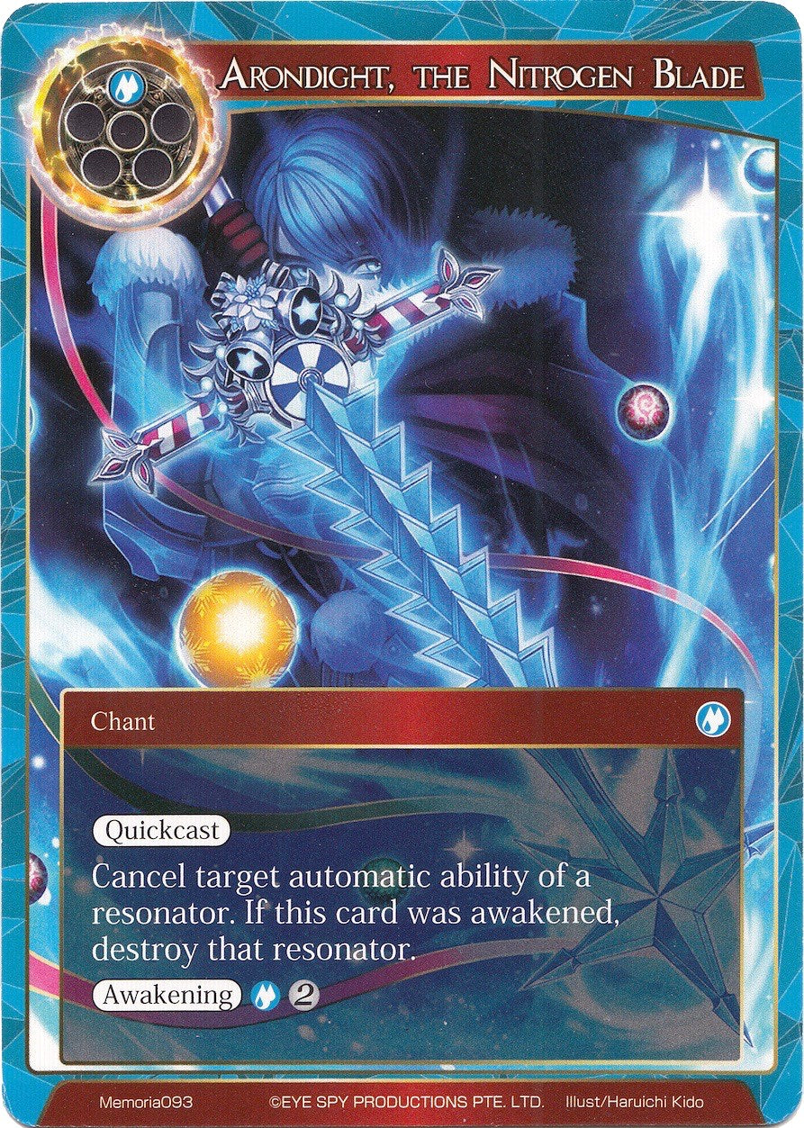 Arondight, the Nitrogen Blade (Memoria093) [Alice Origin Memoria Cards] | Jomio and Rueliete's Cards and Comics