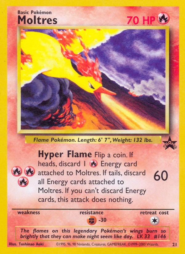 Moltres (21) [Wizards of the Coast: Black Star Promos] | Jomio and Rueliete's Cards and Comics