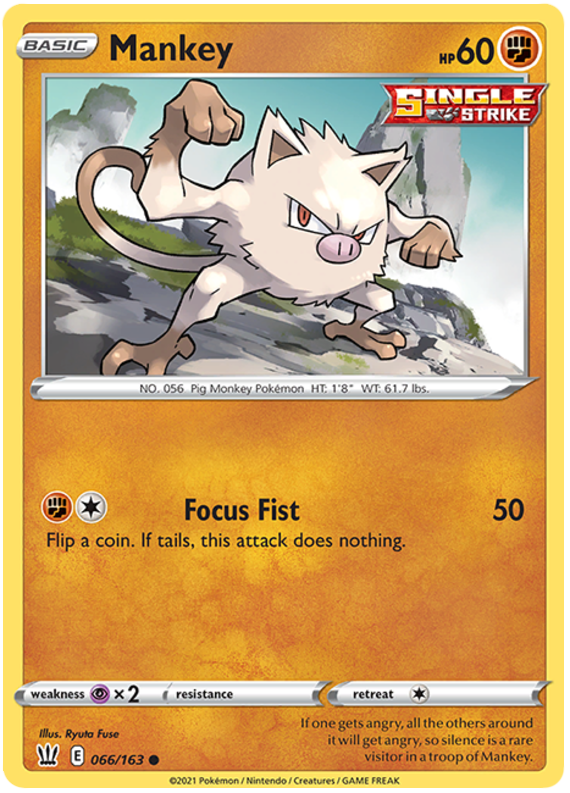 Mankey (066/163) [Sword & Shield: Battle Styles] | Jomio and Rueliete's Cards and Comics