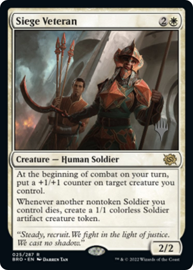 Siege Veteran (Promo Pack) [The Brothers' War Promos] | Jomio and Rueliete's Cards and Comics
