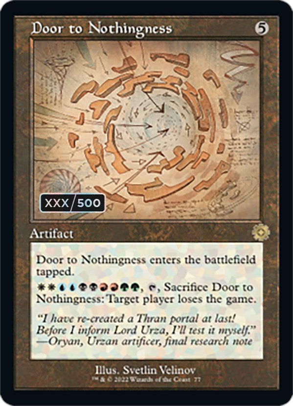 Door to Nothingness (Retro Schematic) (Serialized) [The Brothers' War Retro Artifacts] | Jomio and Rueliete's Cards and Comics