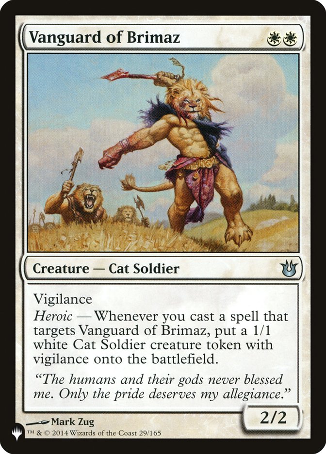 Vanguard of Brimaz [The List] | Jomio and Rueliete's Cards and Comics